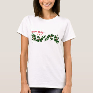 T-shirt Joyeuse Holly Days Feuille Chemises femmes