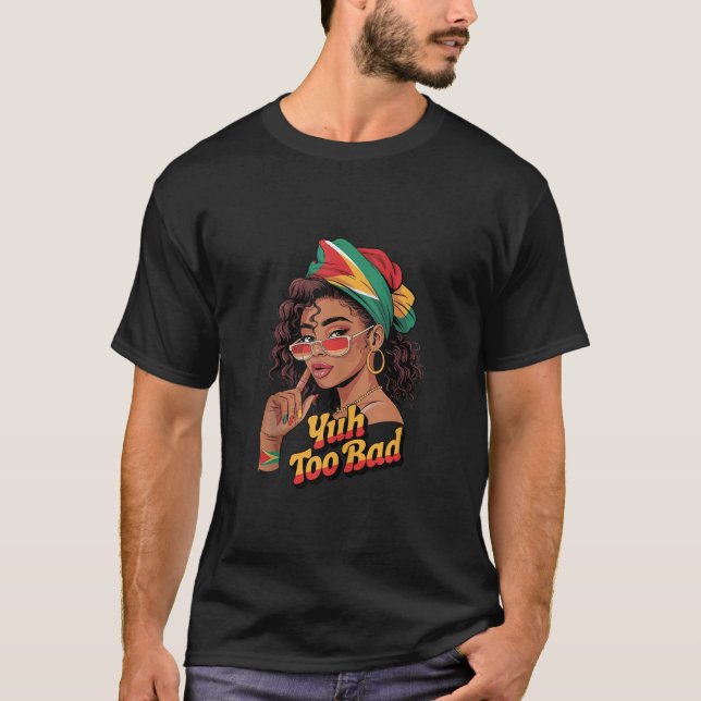 T-shirt Joyeuse Indépendance Guyane Drapeau guyanais Messy (Devant)