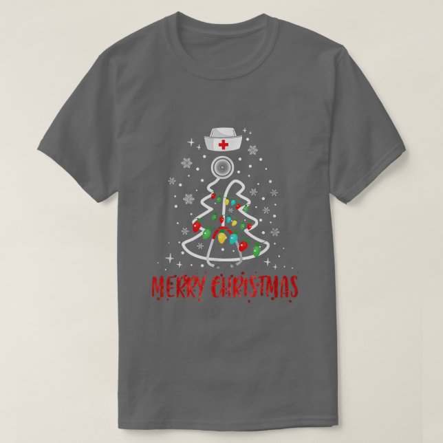 T-shirt Joyeuse infirmière de Noël Yuletide Praticiens mig (Design devant)