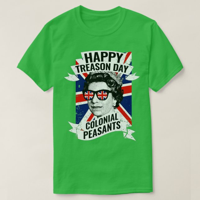 T-shirt Joyeuse journée de trahison Drôle Reine Elizabeth  (Design devant)