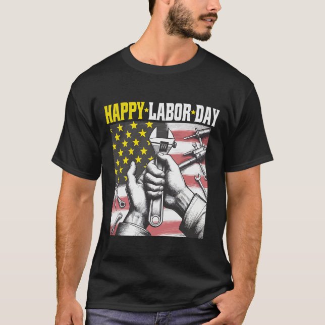 T-shirt Joyeuse journée du travail conception unique journ (Devant)