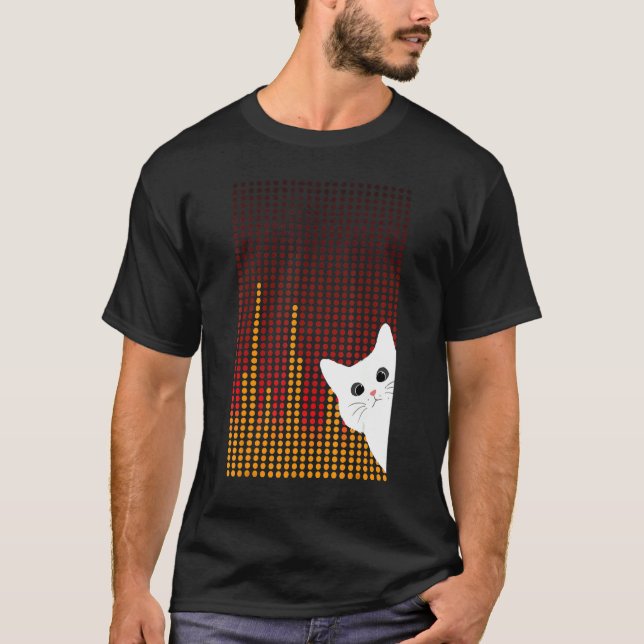 T-shirt Joyeuse Journée Internationale Point avec un chat  (Devant)
