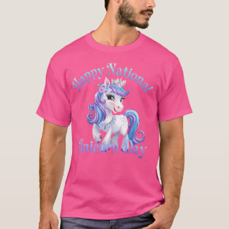 T-shirt Joyeuse Journée Nationale Unicorn Filles Enfants F