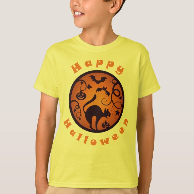 T-shirt Joyeuse lanterne d'Halloween araignées et chauves- (Devant)
