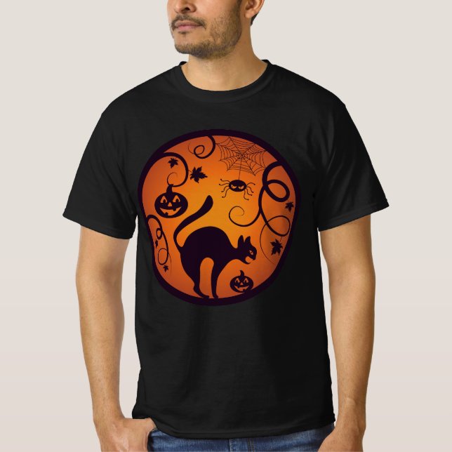 T-shirt Joyeuse lanterne d'Halloween araignées et chauves- (Devant)