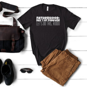 T-shirt Joyeuse lettre blanche de la fête des Premiers Pèr