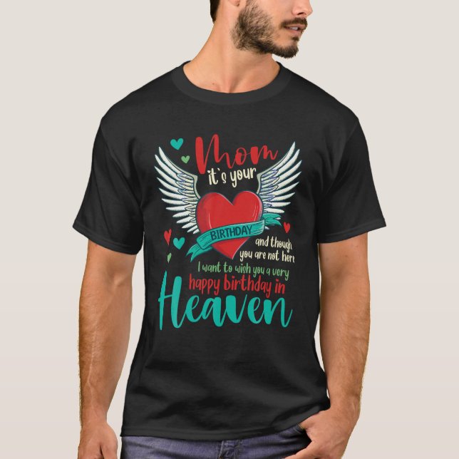 T-shirt Joyeuse maman d'anniversaire au Ciel Famille Ange  (Devant)