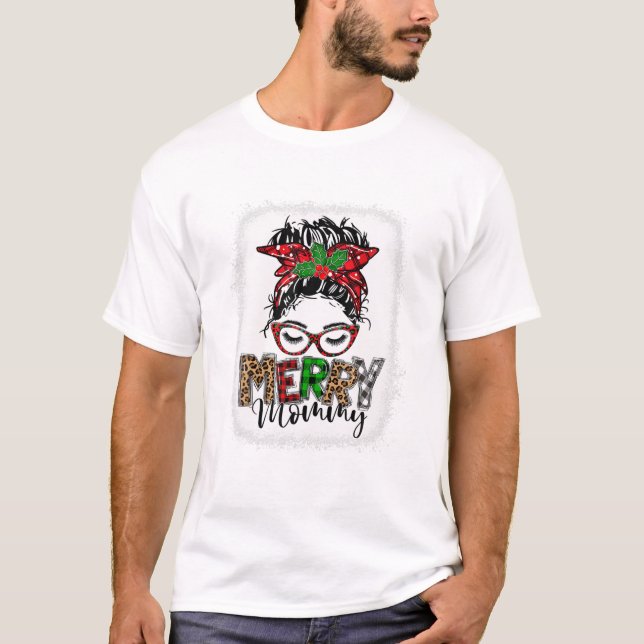 T-shirt Joyeuse maman Messy Bun Drôle (Devant)