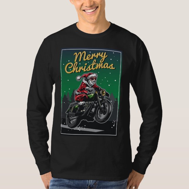 T-shirt Joyeuse moto Noël Père Noël | Vacances (Devant)