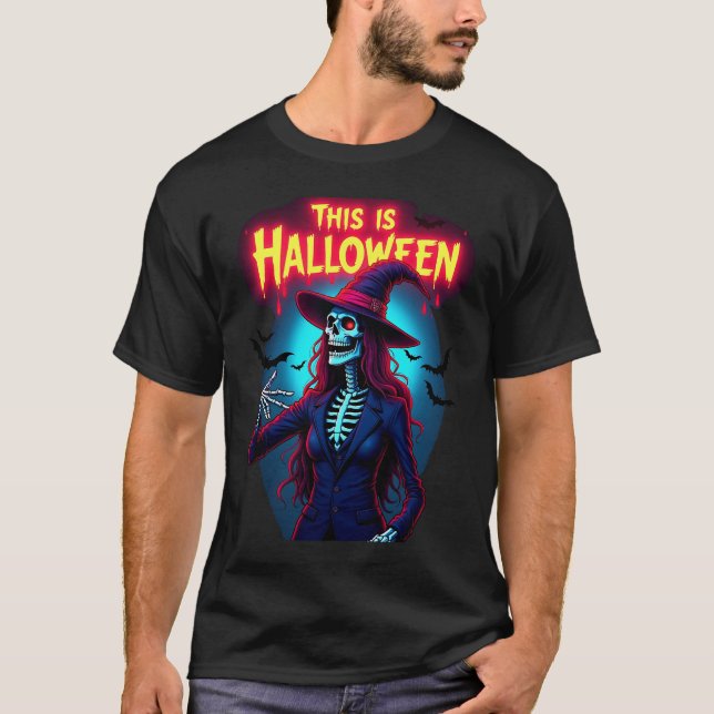 T-shirt Joyeuse nuit d'Halloween conception d'IA cool (Devant)