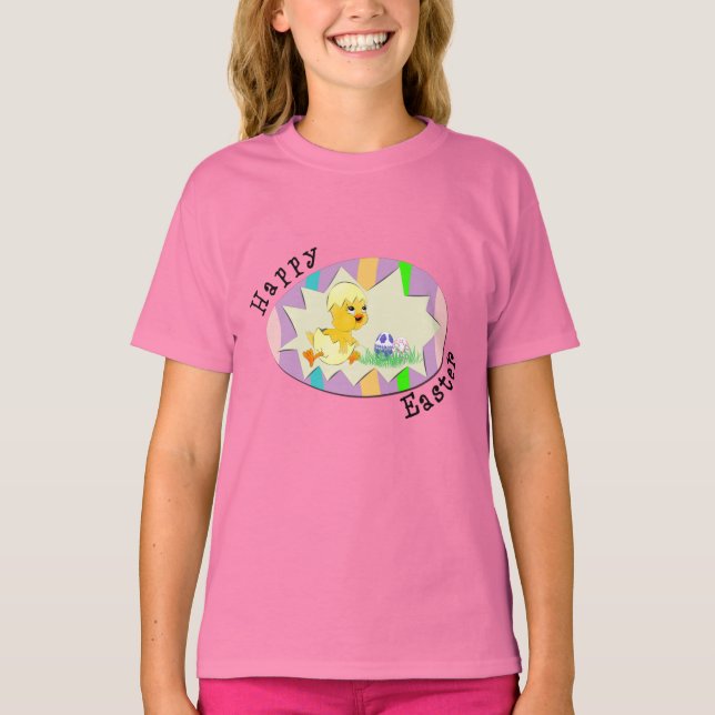 T-shirt Joyeuse Pâques, Chemise de poussins (Devant)