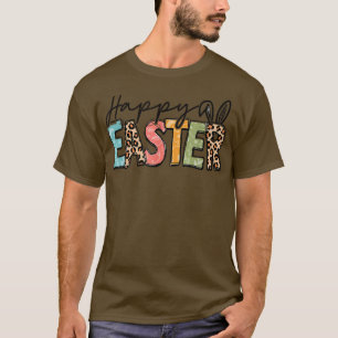 T-shirt Joyeuse Pâques Leopard Bunny Raabit femmes filles 