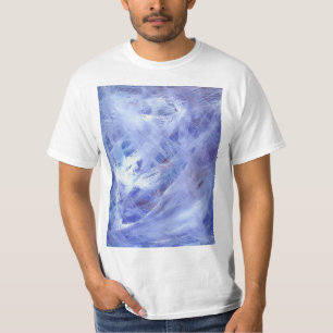T-shirt Joyeuse peinture acrylique Abstraite en bleu blanc