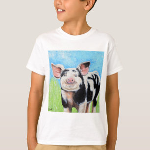 T-shirt Joyeuse peinture de petit cochon
