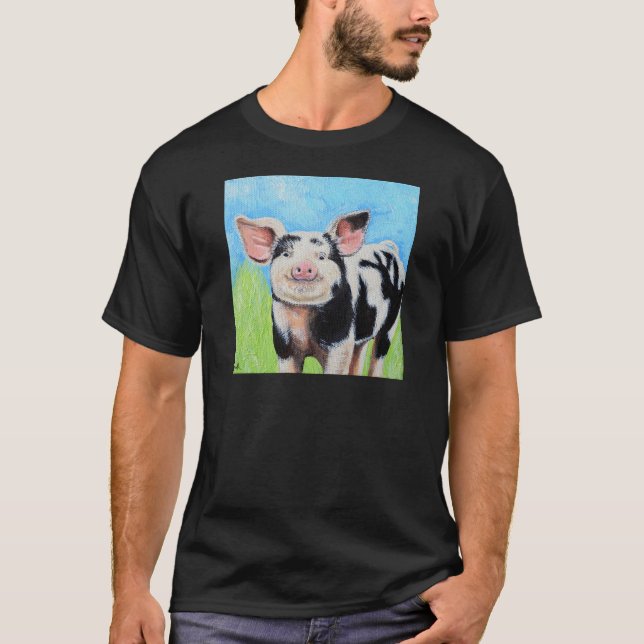 T-shirt Joyeuse peinture de petit cochon (Devant)