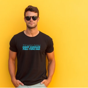 T-shirt Joyeuse première fête des pères humour lettre noir