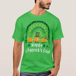 T-shirt Joyeuse Saint-Patrick Arc-en-ciel Chanceux Léopard