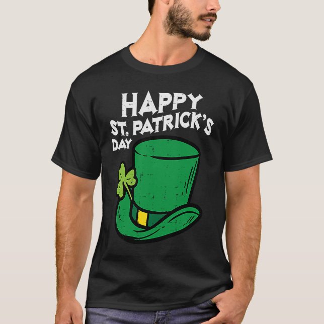 T-shirt Joyeuse Saint-Patrick Chapeau de Leprechaun Hommes (Devant)