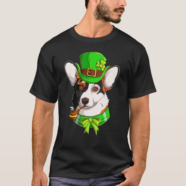 T-shirt Joyeuse Saint-Patrick Funy Saint Patricks Corgi D (Devant)