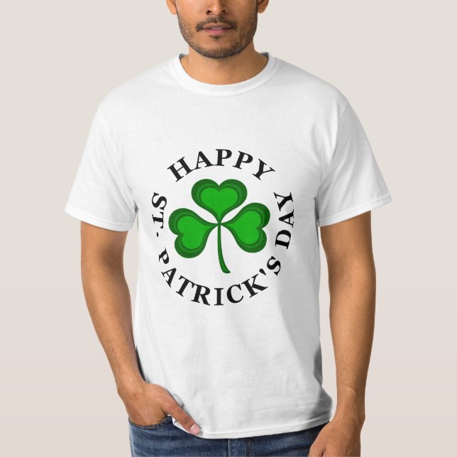 T-shirt JOYEUSE SAINT-PATRICK Texte avec trèfle vert (Devant)