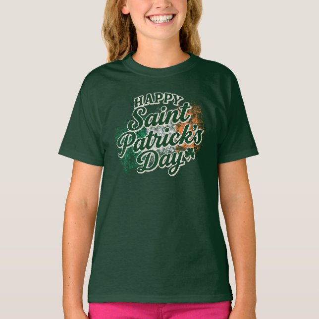 T-shirt Joyeuse Saint Patrick vintage  (Devant)