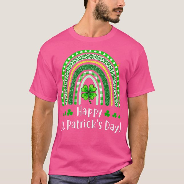 T-shirt Joyeuse Saint Patricks Day 2021 Shamrock arc-en-ci (Devant)