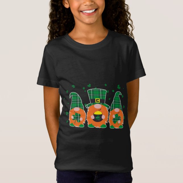 T-Shirt Joyeuse Saint Patrick's Day Drôle Trois Gnomes Hol (Devant)