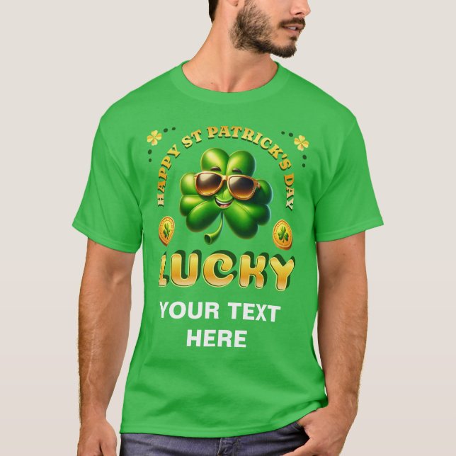 T-shirt Joyeuse Saint Patrick's Day Lucky Irish Shamrock C (Devant)