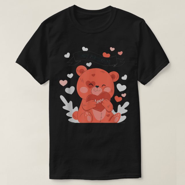 T-shirt Joyeuse Saint Valentin Avec Belle Ours Douce Amour (Design devant)