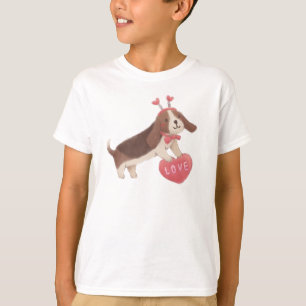 T-shirt Joyeuse Saint-Valentin avec chiot