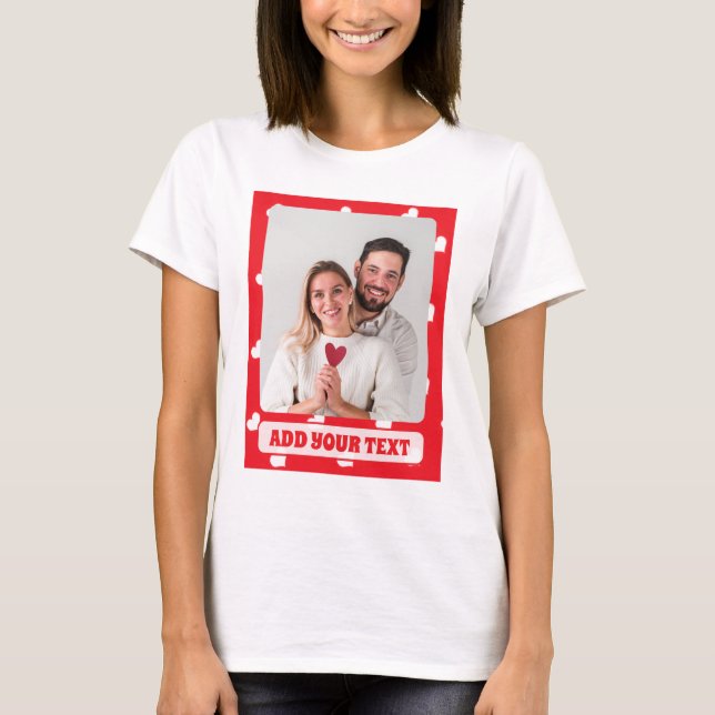 T-shirt Joyeuse Saint-Valentin Moderne Motif d'Amour (Devant)