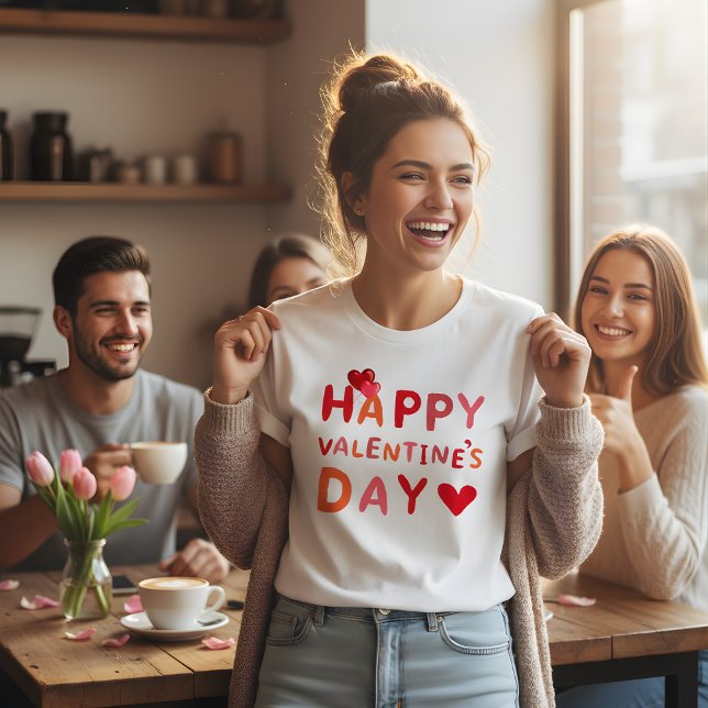 T-shirt Joyeuse Saint-Valentin Texte Flou & Ballons en For (Créateur téléchargé)
