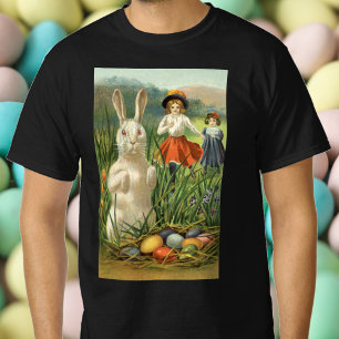 T-shirt Joyeuse saison pascale, lapin de Pâques vintage et