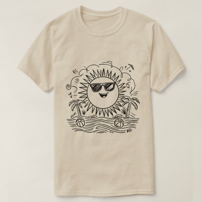 T-shirt Joyeuse scène de Sun Beach (Design devant)