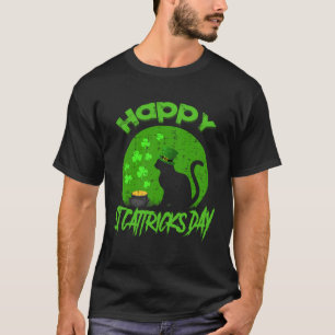 T-shirt Joyeuse St Chat Tours Jour Chat Noir Trèfle St Pat