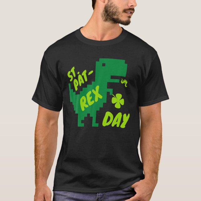 T-shirt Joyeuse St Pat-Rex Day, Pat-Rex Dinosaur, St Patri (Devant)