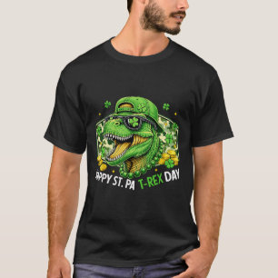 T-shirt Joyeuse St Pat-rex Fête Dinosaure Camo St Patrick