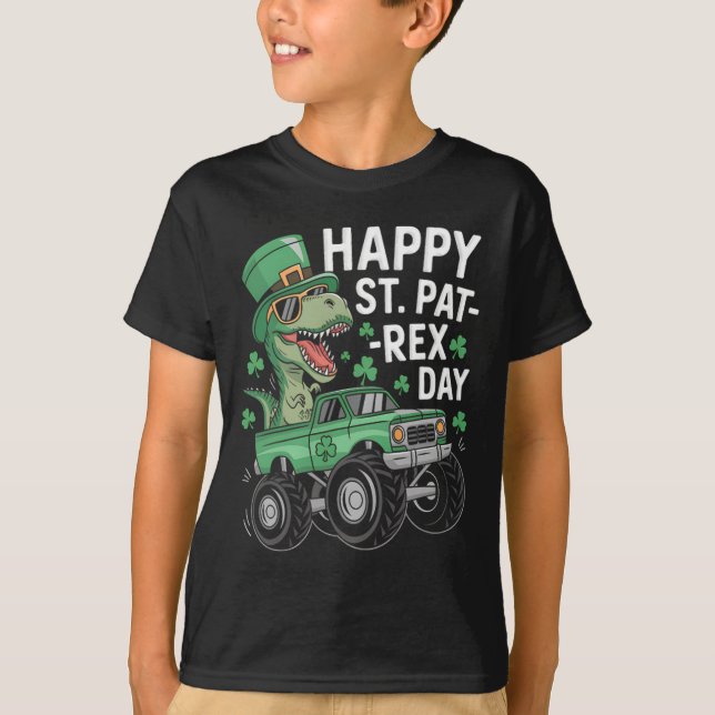 T-shirt Joyeuse St Pat-rex Patricks Day Dinosaure Monstre  (Devant)