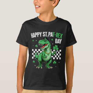T-shirt Joyeuse St Pat T-rex Day Garçons Enfants Dinosaure