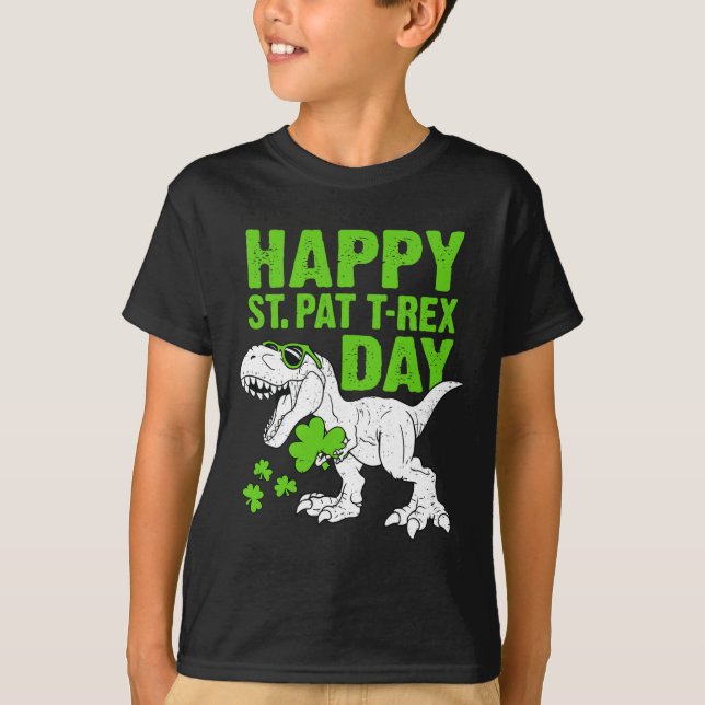 T-shirt Joyeuse St Pat Trex Day St Patrick Dinosaure Tout- (Devant)
