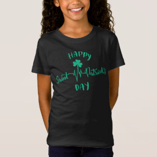 T-Shirt Joyeuse St Patrick Day Battement de coeur trèfle
