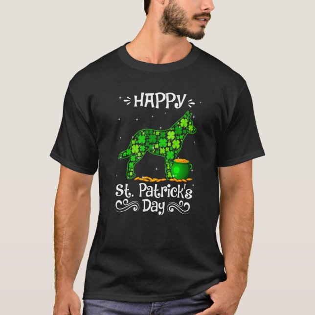 T-shirt Joyeuse St Patrick S Day Blue Heeler Shamr (Devant)