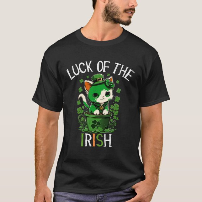 T-shirt Joyeuse St Patrick s Day Chance des Irlandais Chat (Devant)