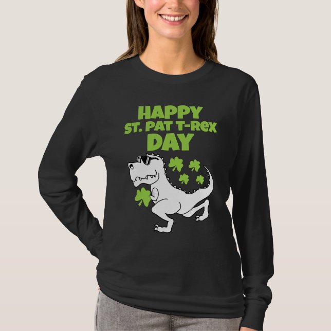 T-shirt Joyeuse St Patrick T Rex Jour Femmes Hommes Garçon (Devant)