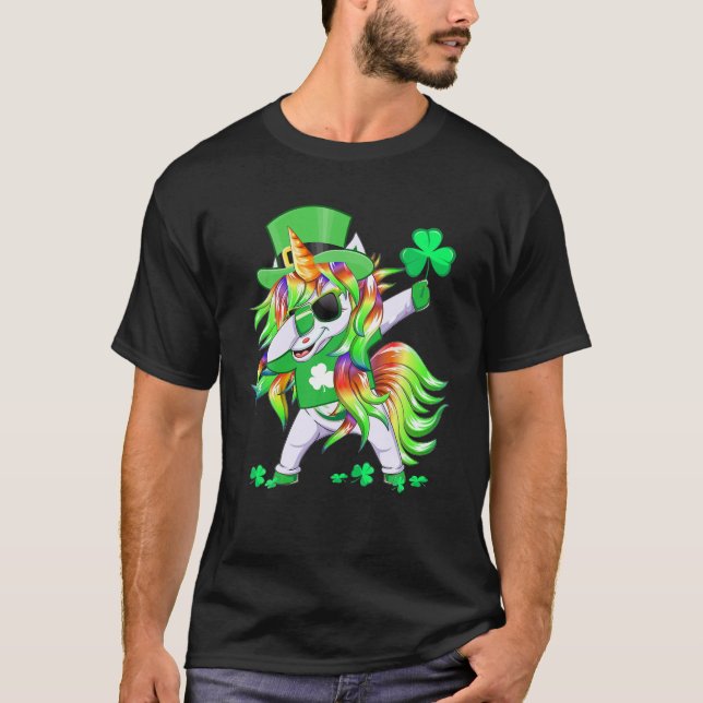 T-shirt Joyeuse St Patrick's Day Unicorn Leprechaun Unicor (Devant)