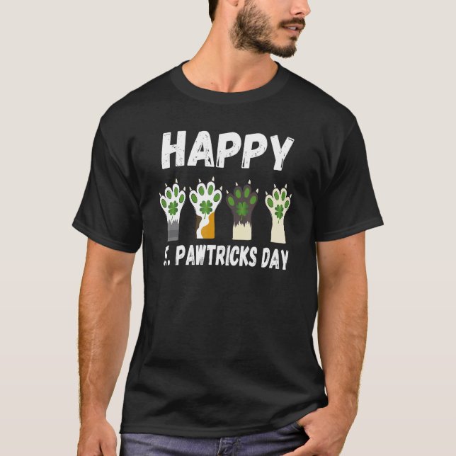 T-shirt Joyeuse St Pawtricks, Chat et Fête de la Saint-Pat (Devant)