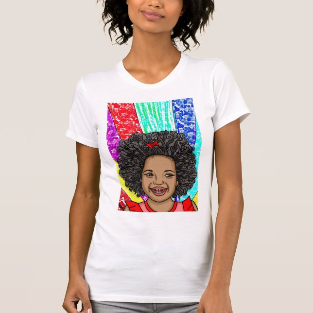 T-shirt Joyeuses boules | ART NUMÉRIQUE | Fille afro-améri (Devant)