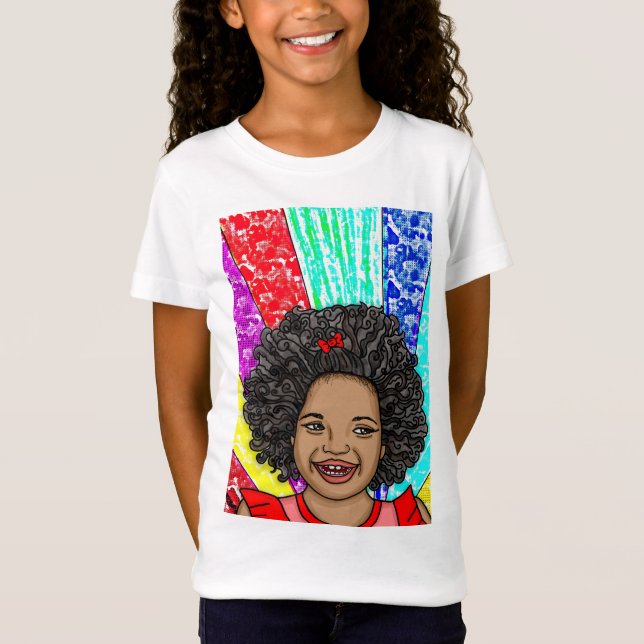 T-Shirt Joyeuses boules | ART NUMÉRIQUE | Fille afro-améri (Devant)