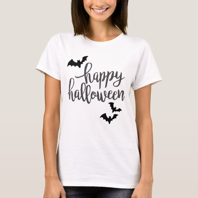 T-shirt Joyeuses chauves-souris d'Halloween (Devant)