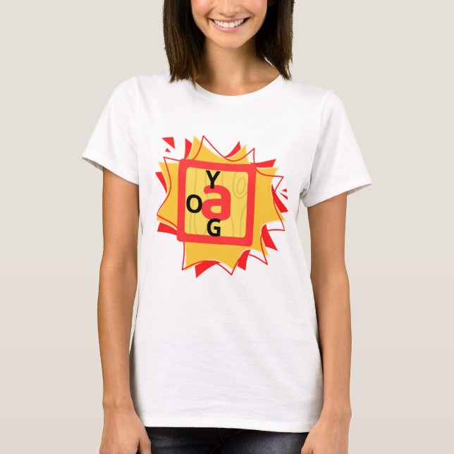 T-shirt Joyeuses couleurs Yoga reflètent le calme et l'éne (Devant)